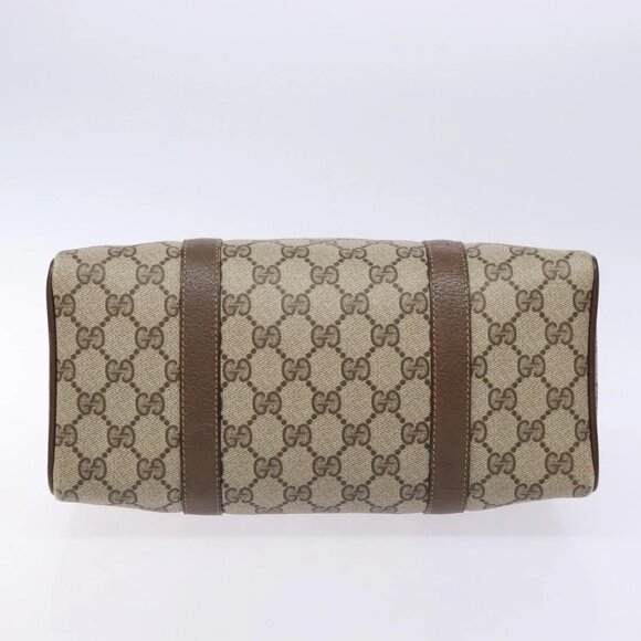 GUCCI GG Supreme Web Sherry Line Hand Bag PVC Beige Gold 40 02 006 Auth 139140 - Picture 7 of 16